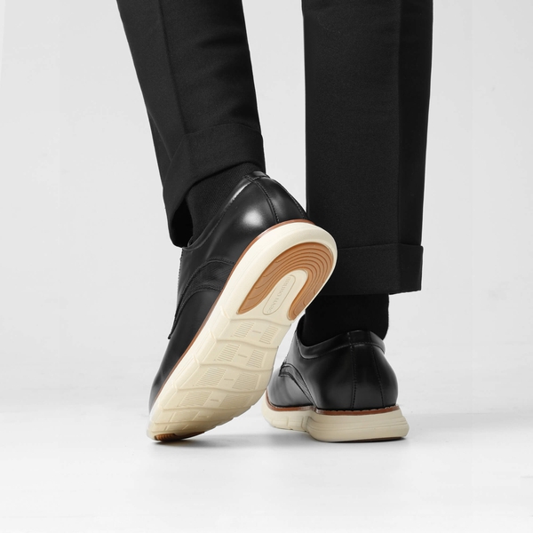 [CrossFlex NeatPolish] Men's Comfortable Casual Oxford Sneakers - BLACK - 8